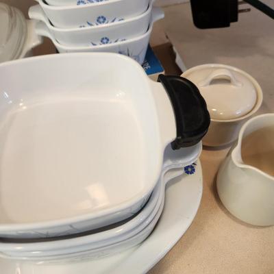 Large Collection of Corning Ware , Coffee Pots , Platter, Dishes