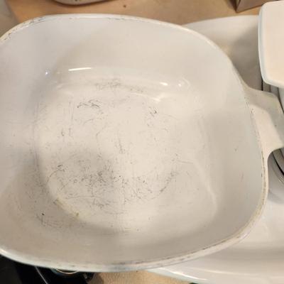 Large Collection of Corning Ware , Coffee Pots , Platter, Dishes