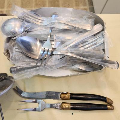 Kitchen Drawer Lot , Knives, forks, Spoons Cutco nutcrackers, Wine openers and more