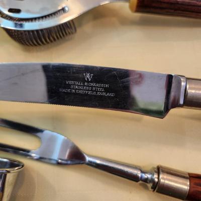 Kitchen Drawer Lot , Knives, forks, Spoons Cutco nutcrackers, Wine openers and more