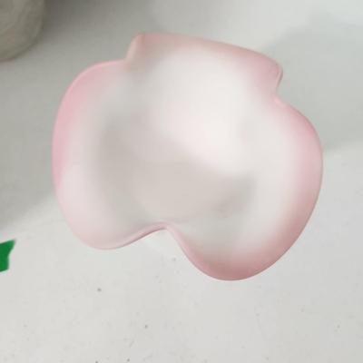 Lot of 6 Art Glass Vases, Carnival Candy Dish ,Hand Painted Fenton