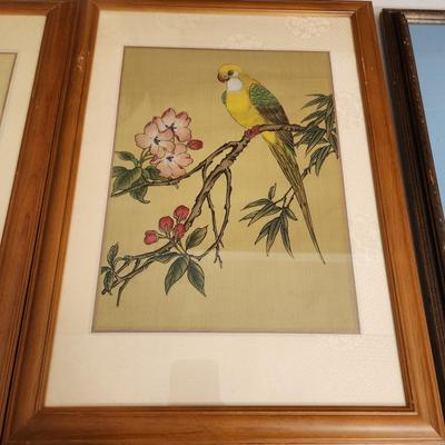 3 Pieces Wall Art Bald Eagle, 2 Parrots