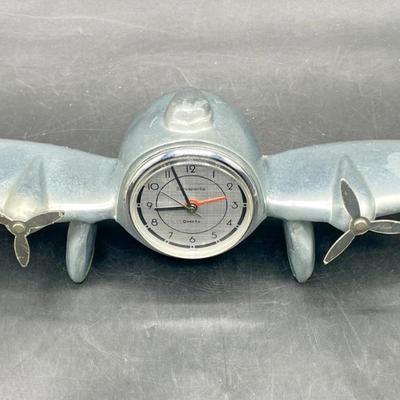 Silver-tone Airplane Desk Clock