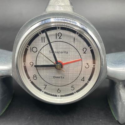 Silver-tone Airplane Desk Clock