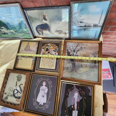 lot of 9 pieces of Framed Wall Art