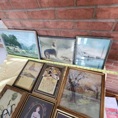 lot of 9 pieces of Framed Wall Art