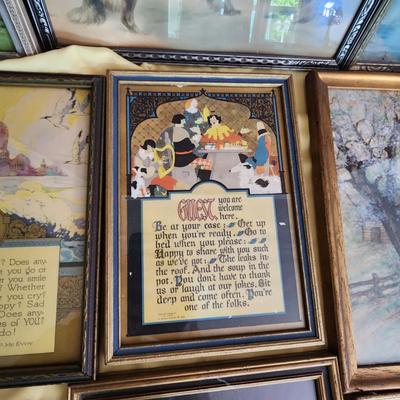 lot of 9 pieces of Framed Wall Art