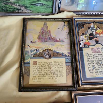 lot of 9 pieces of Framed Wall Art