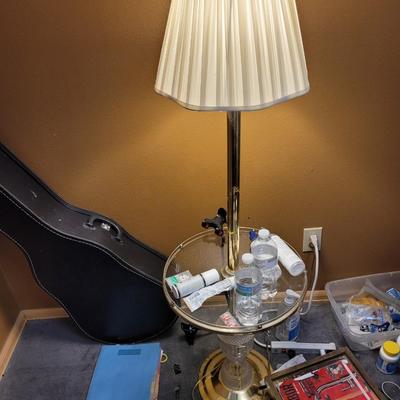 Vintage side table with lamp