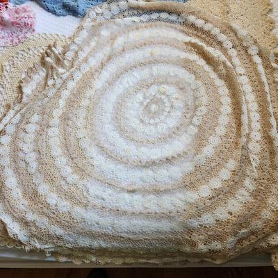 Lot of Doilies Crocheted table runners and more