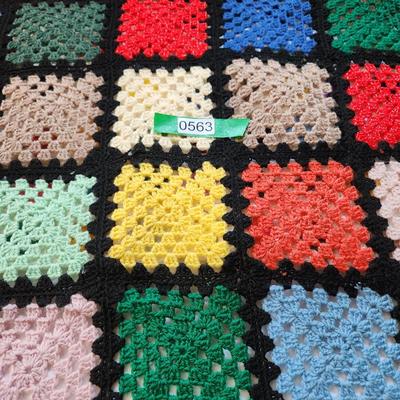 2 Handmade Granny Square Patchwork Afghan