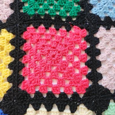 2 Handmade Granny Square Patchwork Afghan