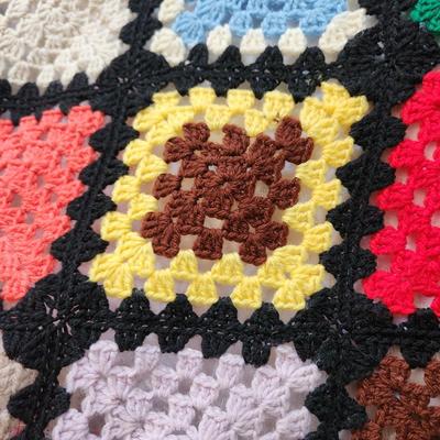 2 Handmade Granny Square Patchwork Afghan