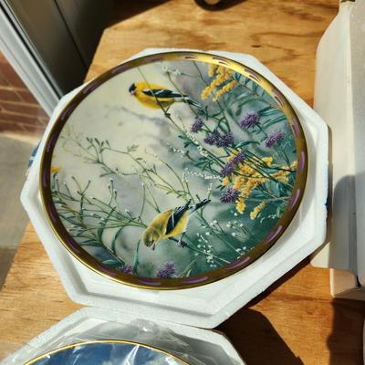 Lot of 7 Collectible Plates Lenox Birds, Bradex hummingbird,