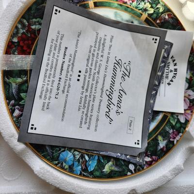 Lot of 7 Collectible Plates Lenox Birds, Bradex hummingbird,