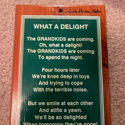 Sale Photo Thumbnail #254: Grandkids poem wall decor