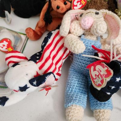 Large Plush Animal Lot , Ty Beanie Babies, J.B. Bean ,