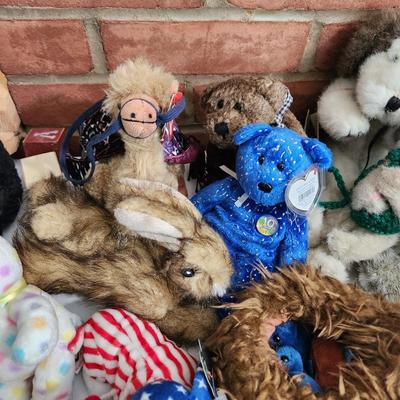 Large Plush Animal Lot , Ty Beanie Babies, J.B. Bean ,