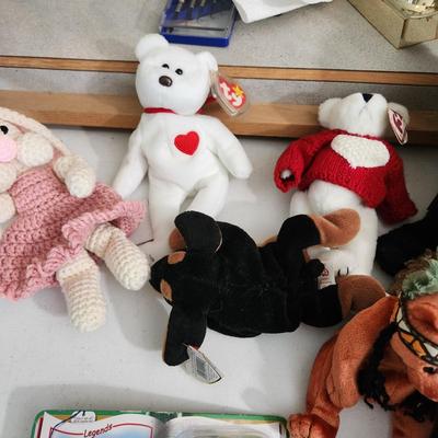 Large Plush Animal Lot , Ty Beanie Babies, J.B. Bean ,