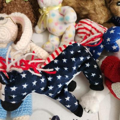 Large Plush Animal Lot , Ty Beanie Babies, J.B. Bean ,