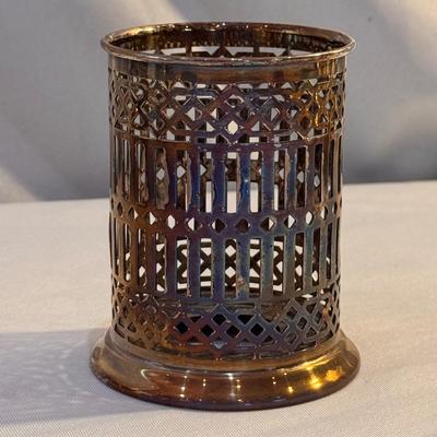 Silver Plated Grapevine Goblets, Decanter Coasters, and Condiment Holder (K-DZ)
