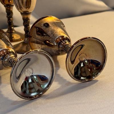 Silver Plated Grapevine Goblets, Decanter Coasters, and Condiment Holder (K-DZ)