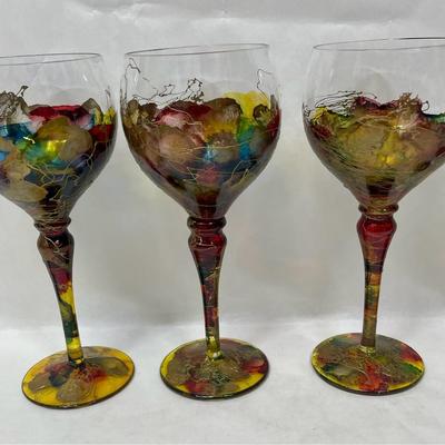 5 Multicolored wine glasses