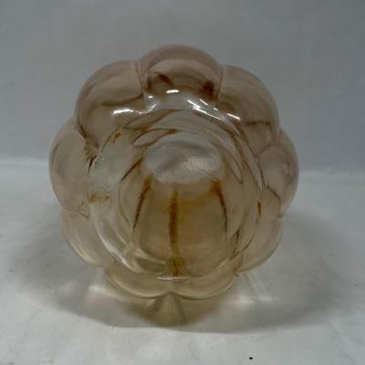 Peachy Pink Fluted Glass Vase