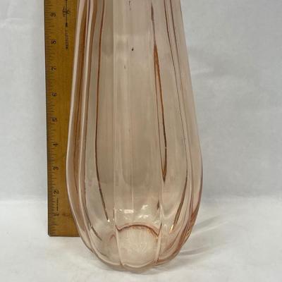 Peachy Pink Fluted Glass Vase