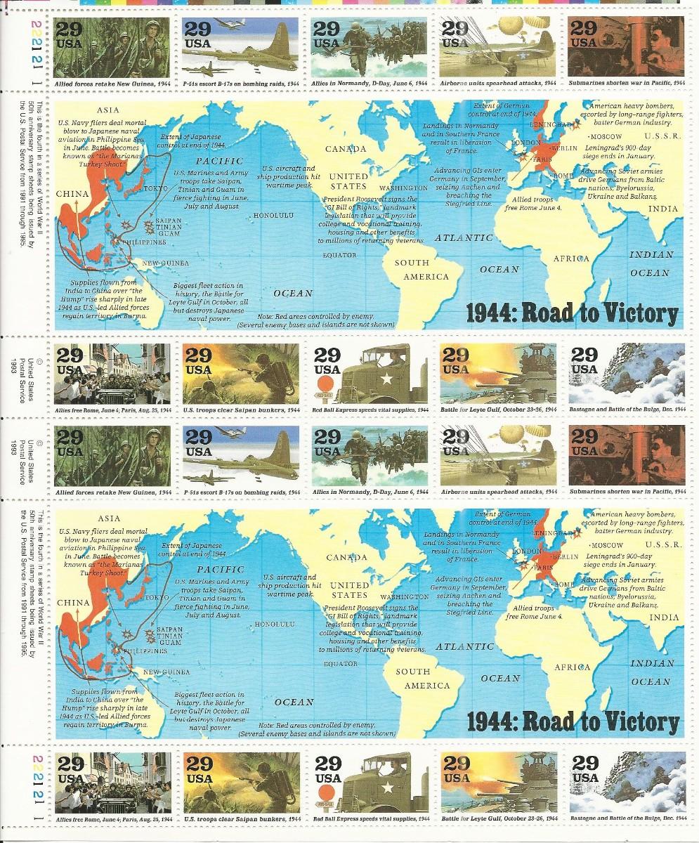 1944 WWII Road to Victory Stamps | EstateSales.org