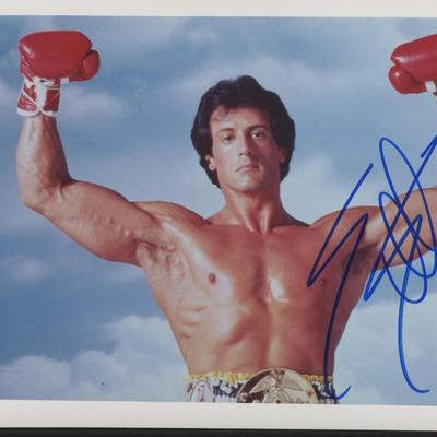 Sylvester Stallone signed "Rocky III" movie photo