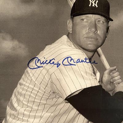 NY Yankees Mickey Mantle signed photo