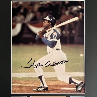 Hank Aaron signed photo