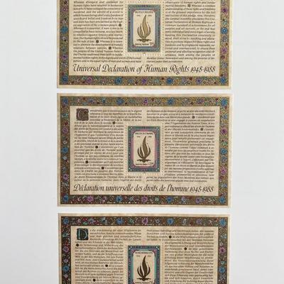 1988 United Nations set of 3 stamps