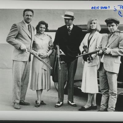Michael J. Pollard signed "Bonnie and Clyde" movie photo 