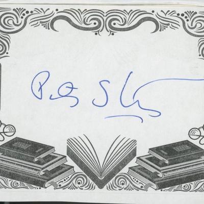 Peter Straub signed bookplate
