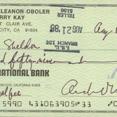 Arch Oboler  signed check