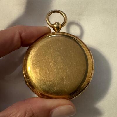 14k Gold Pocket Watch with Diamond Accents (DR-TF)