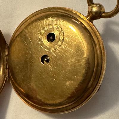 14k Gold Pocket Watch with Diamond Accents (DR-TF)