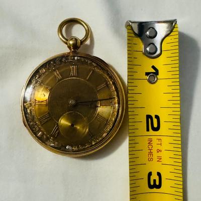 14k Gold Pocket Watch with Diamond Accents (DR-TF)
