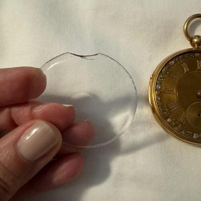 14k Gold Pocket Watch with Diamond Accents (DR-TF)