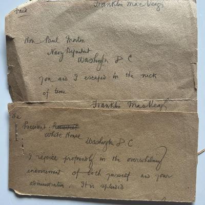 Franklin McVeagh signed note
