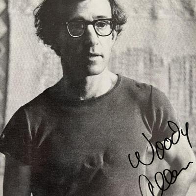 Woody Allen signed postcard