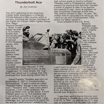 WW2 ACE David Thwaites Signed Bio Page