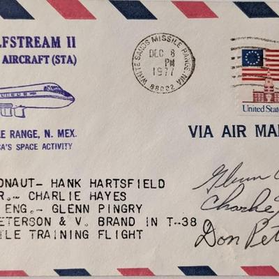 Grumman Gulfstream II Commemorative Cover Signed by 3 Astronauts