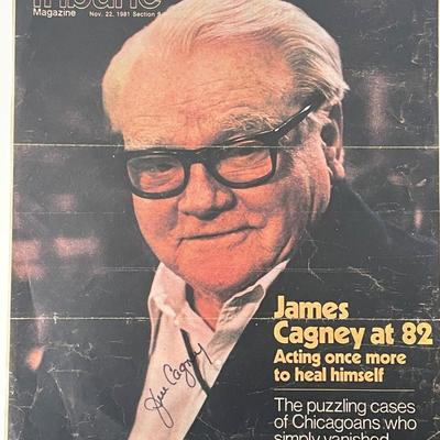 Actor James Cagney signed newspaper page