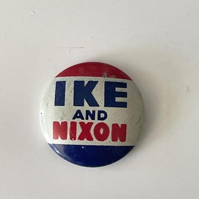 1952 US Presidential Candidate Ike and Nixon pin