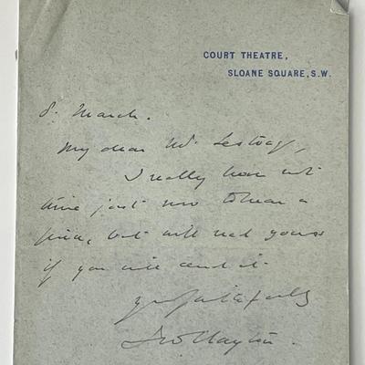 British play critic John Clayton signed letter