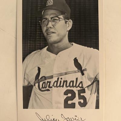 Julian Javier facsimile signed photo. 3x5 inches