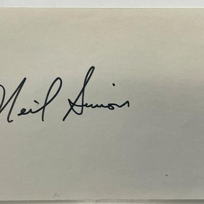 Playwright Neil Simon autograph note
